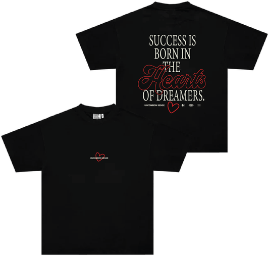 Uncommon Sense "Hearts" T-shirt - BLACK